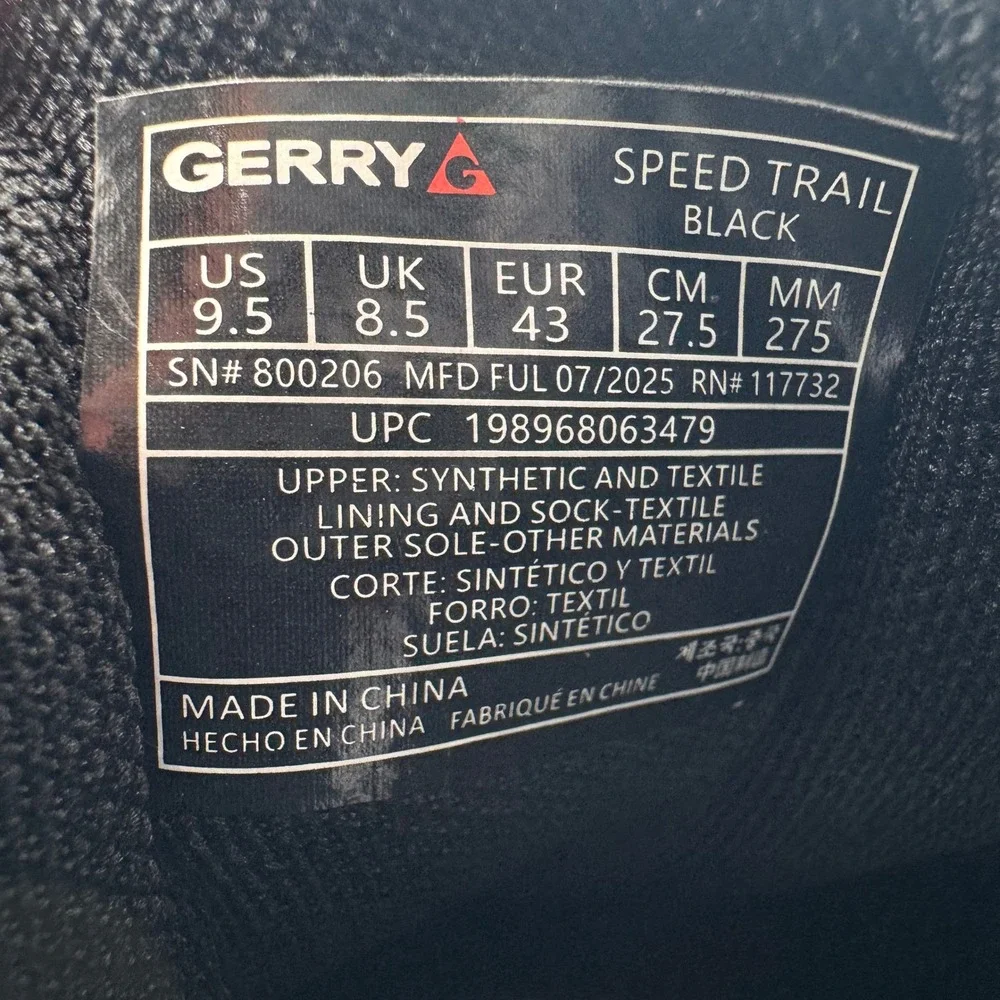 Gerry Men's Size 9.5 Black Speed Trail‎ Running Hiking Shoes Sneakers